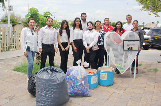 ​Instalan en ITSON corazón para recolectar tapitas de plástico